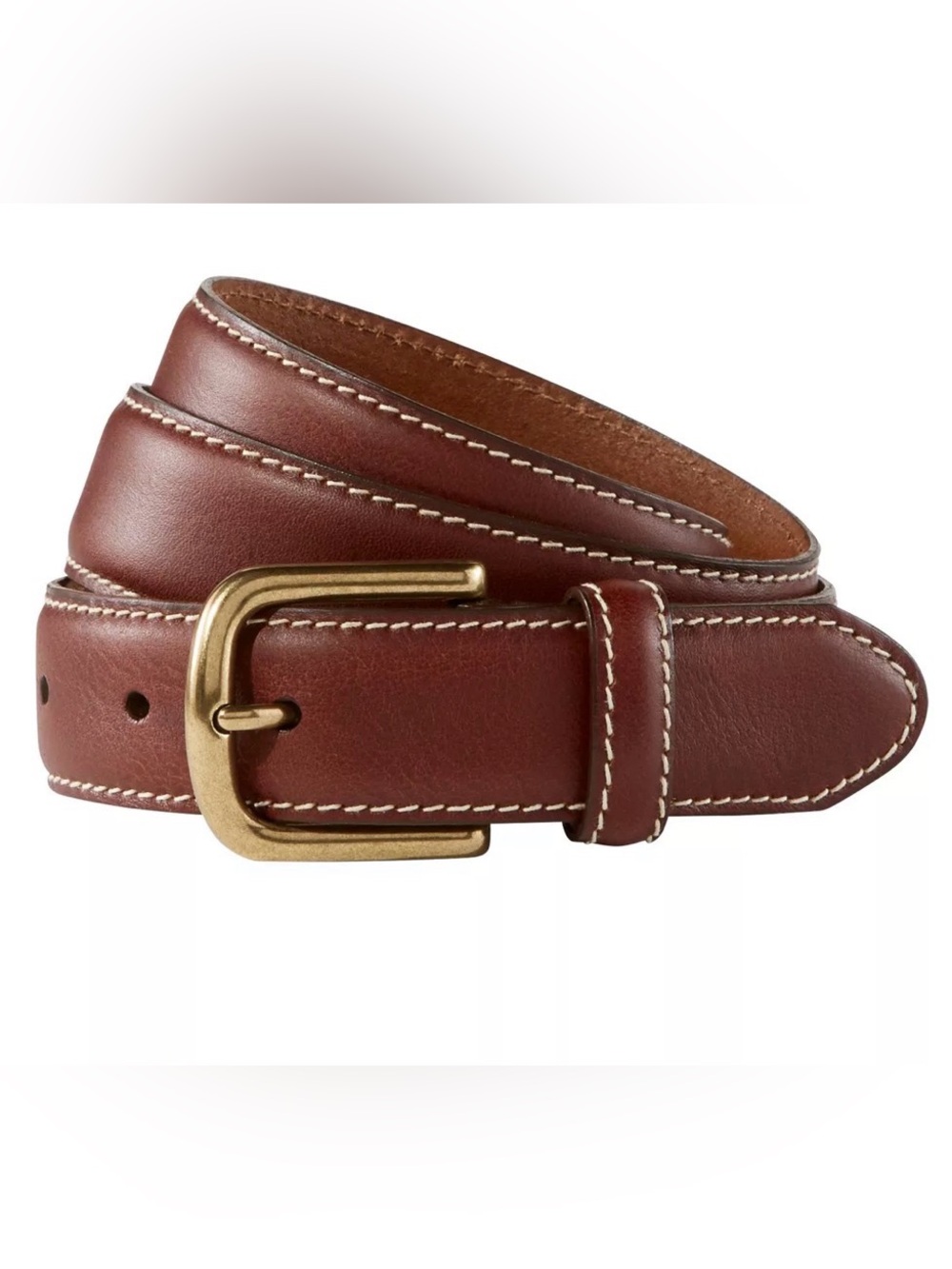 LL Bean Men’s Chino Belt in Hickory Brown, Size 38
